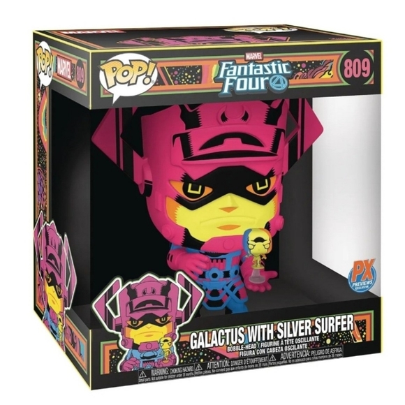 Funko Pop! Jumbo Marvel Galactus With Silver Surfer Black Light Version 10-Inch - Picture 1 of 7